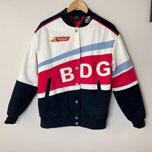 BDG Oversized Streeter Bumper Colorblock Moto Jacket size Medium - Picture 1 of 15